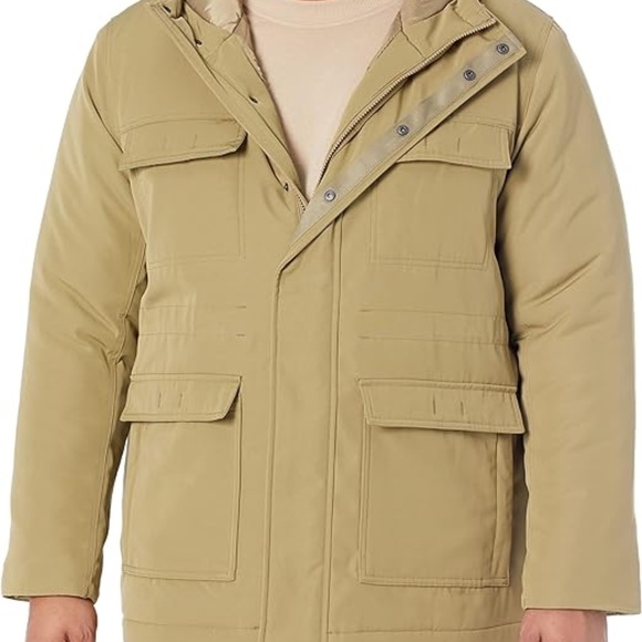Sage Green medium Mens Parka Relaxed-Fit Water Repellent Polyester Hooded - Picture 6 of 6